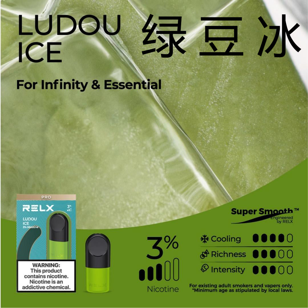 美版RELX Infinity四代/五代烟弹【两颗装】 Pod relx 棉芯 Infinity cotton Pod 3% Ludou Ice 绿豆冰